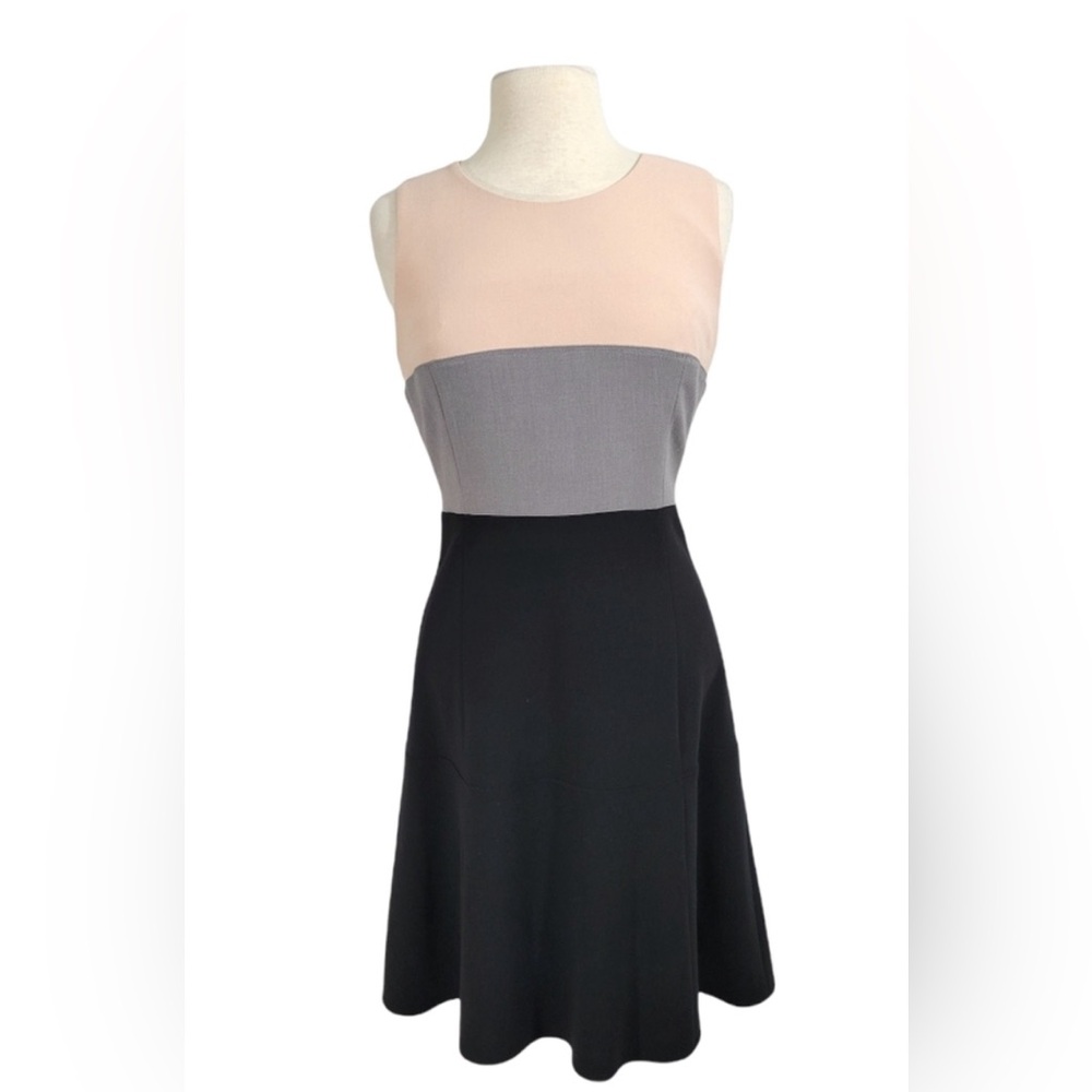 Calvin Klein Pink Grey & Black Colorblock Fit & Flare Dress